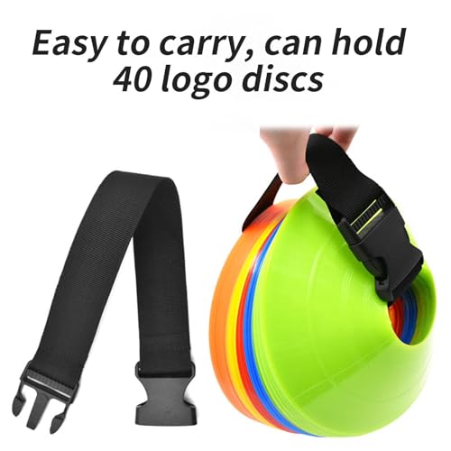 Football Cone Straps Foldable Disc Carrier Harness | 4 Pieces Portable Reusable Sports Cone Straps for Outdoors, Daily, Exercise, Football, Workout