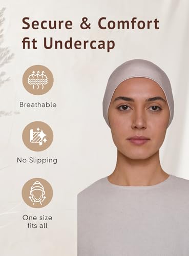 Slip-on Instant Premium Jersey Hijab with Undercap - Buttery Soft, Lightweight Hijab with Innovative Tie-Back Design - color: Mink