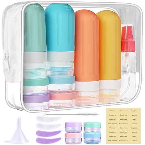 Travel Bottles for Toiletries 18Pack Containers Travel Size Toiletries - color: Colored
