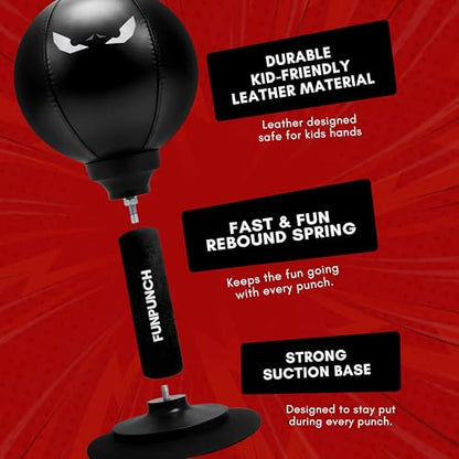 Bundle - Desktop Punching Bag and Boxing Gloves for Kids - Great Kids Boxing Set
