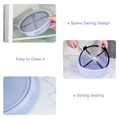 Collapsible Batter Bowl - Breading Bowl Shaker with Lid , Light Blue - color: Light Blue