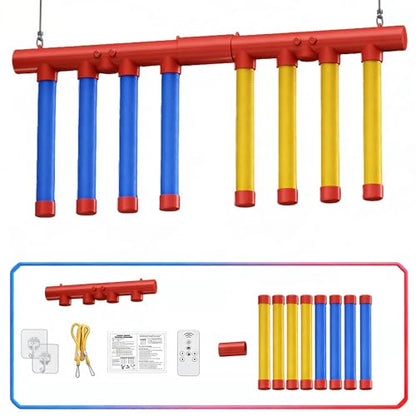 8 Sticks Reflex Challenge Practice, Falling Sticks Reaction Time Trainer Reflex Sticks Rebounce Game with Adjustable Speed Modes and Remote Contro