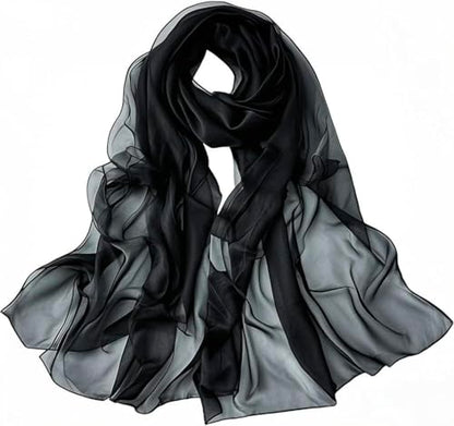 Chiffon Scarfs for Women Lightweight Scarf Shawl Fashion Scarves Sunscreen Shawls for Ladies - color: Black