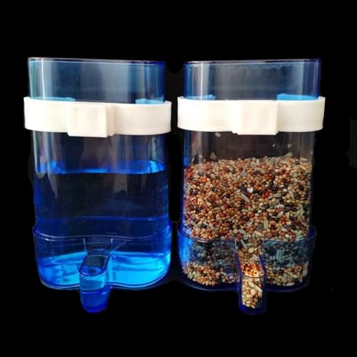 Parakeet Water Dispenser Parrot Water Feeder Bird Seed Container for Cage Cockatiel Cage Accessories Automatic Feeding for Budgies Finch Small Birds 2pcs - color: Coloured