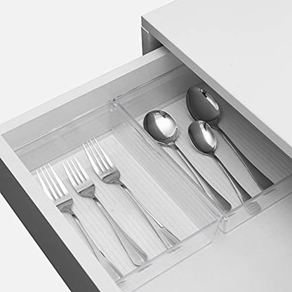 Clear Plastic Drawer Organizer Tray for Vanity Cabinet (9"×6"×2" Set of 4) For Office Bathroom Makeup Drawers - size: 9 in x 6 in x 2 in