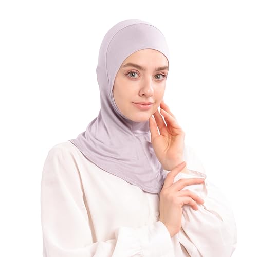 Modal Jersey Muslim Amira Instant Hijab Scarf for Women Jersey Hijab Undercaps - color: Grey