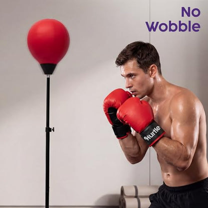 Hurtle Punching Bag with Stand for Adults and Teens, Adjustable Boxing Bag with Premium Gloves, Freestanding Reflex Bag Training Equipment for Home Workout Fitness and Stress Relief - size: 5 FT