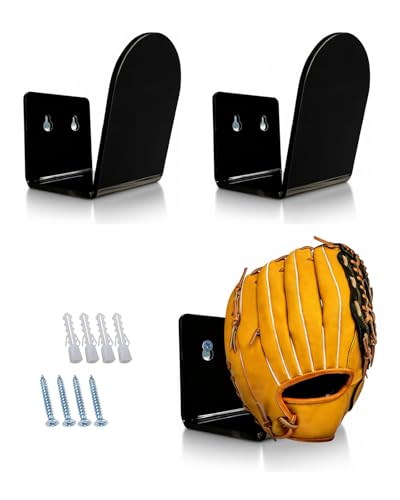 2 Pcs Baseball & Softball Glove Wall Mount Holder、Organizer 、Hanger、Stand、Frame, Keeps Glove Shape,Sports Decor Storage Display Rack for Bedroom、Living Room、Garage or Office, Great Gift for Players - color: 2 Pcs