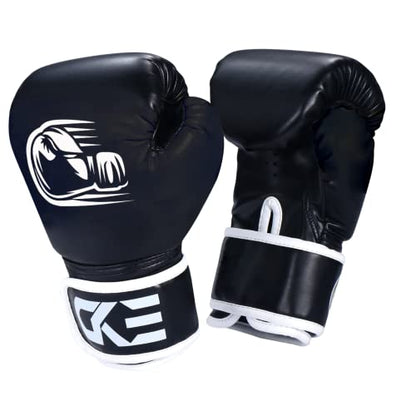 CKE Kids Boxing Gloves for Kids Boys Girls Junior Youth Toddlers Age 5-12 Years Training Boxing Gloves for Punching Bag Kickboxing Muay Thai - color: Black-02