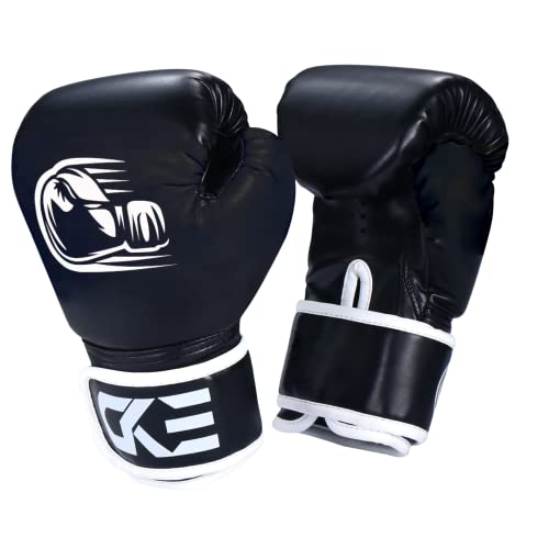 CKE Boxing Gloves for Kids Ages 5-12, Beginner Punch Bag Training Gloves | Youth boxing gloves and kids boxing gloves for boys and girls, ideal for beginner practice, punching drills and training - color: Black-02