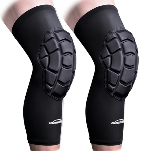 COOLOMG Knee Pads Wrestling Basketball Football Volleyball Youth Kids Adult Protective Knee Compression Sleeves Black XL - color: Black, size: X-Large
