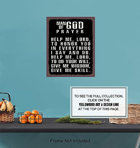Christian Wall Art For Men LARGE 11x14 - Inspirational Bible Verse Print Sign - Religious Gifts for Him - Motivational poster - Scripture - Man cave, Office, Church Decor - Christianity Art Decoration - size: 11"L x 14"W, style: Unframed