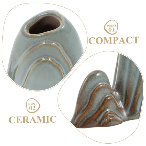 Mini Ceramic Mountain Ornament Multifunctional Zen Garden Decor Fish Tank Decoration Calligraphy Brush Holder Versatile Desktop Accessory for Home Office