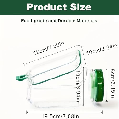 Salad Jar with Side Opening,Leakproof Portable Salad Container with Dressing Compartment,Reusable Home, Office, Travel, Outdoor Salad Container for Lunch (Green) - color: Green