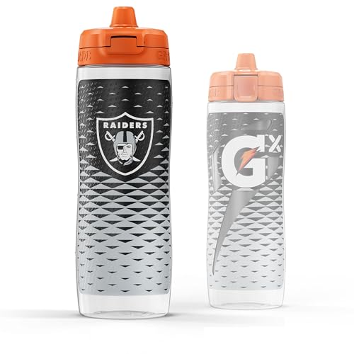 Gatorade Gx NFL Non-Slip Squeeze Bottles, 30 fl oz, Gx Hydration System - color: Las Vegas Raiders