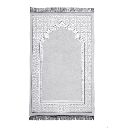 Islamic Prayer Rug Elegant Masjid Pattern Thin Mat Muslim Portable Blanket Ramadan Eid Gift Rug Turkish Prayer Carpet - Light Grey 1pc - color: 1pc Light Greyc