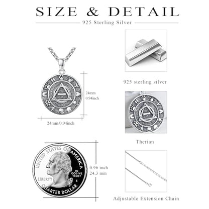 Coexist Necklace 925 Sterling Silver Yin Yang/Star of David Pendant World Religions Harmony Necklace Religion Jewelry Gift for Men - style: Therian Symbol