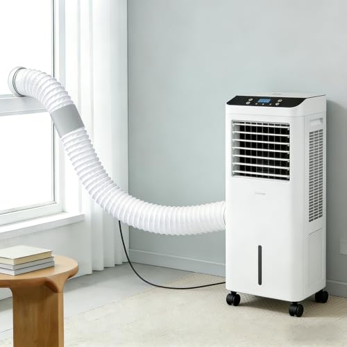 2 Pack 5.9 Inch Portable Air Conditioner Hose with Coupler Exhaust Vent AC Hose Connector with Tube Connector Total 118" Length Counter-Clockwise Thread Universal Replacement Hose/Coupler