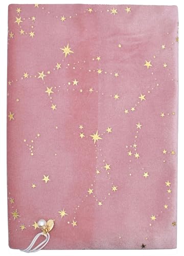 BLBMH A5 Journal Cover | Non-Stretch Fabric Book Cover with Bookmark, Handmade 5.5x8.3 Washable Privacy Protector for Paperback Bible, Gift for Women - Velvet Pink - color: Velvet Pink, size: 8.3in