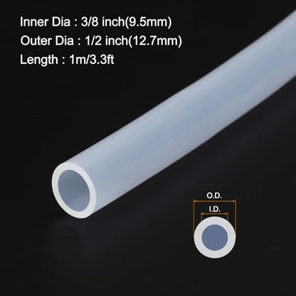 3.3ft 3/8" ID x 1/2" OD Silicone Tubing Clear Industrial Plastic Tubing Pure Silicone Hoses for Pump Siphoning Draining Irrigation Brewing - color: Clear, size: 3/8" x 1/2"