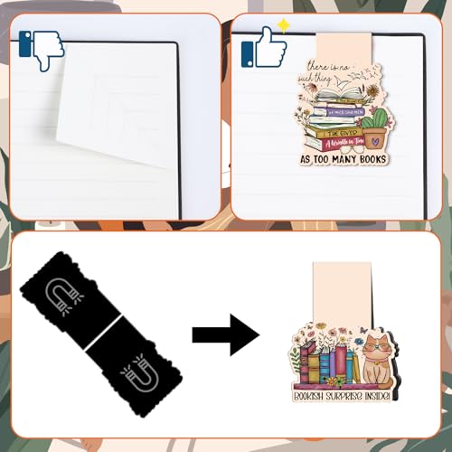 Wxiben Book Lovers 자석 책갈피 - 9피스 재미있는 독서 책갈피 자석 레트로 북시 플로럴 북 마크 마그네틱 북 마크 페이지 마커 클립 선물 여성 남성 책 애호가 학생 교사 - style: 도서 애호가
