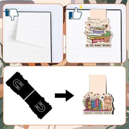 Wxiben Book Lovers 자석 책갈피 - 9피스 재미있는 독서 책갈피 자석 레트로 북시 플로럴 북 마크 마그네틱 북 마크 페이지 마커 클립 선물 여성 남성 책 애호가 학생 교사 - style: 도서 애호가