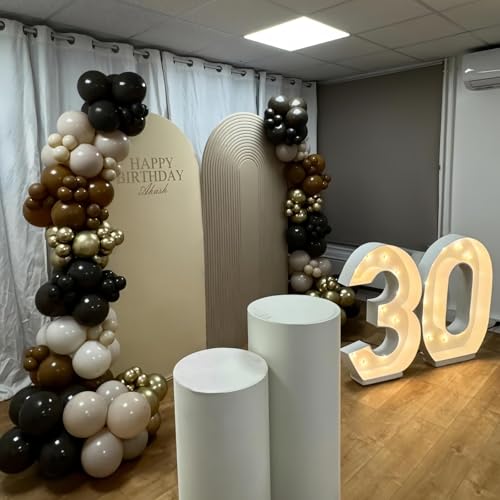 Brown Black Gold Balloons 12 Inch Neutral Balloons for Cowboy Western Party - color: Brown Black Gold