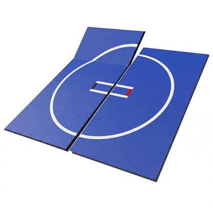 10' x 10' Wrestling Mat (118" x 118" x 1.18") Roll-Up Jiu Jitsu Mat for Home Gym, BJJ, MMA, Grappling, Judo & Martial Arts Training, Durable Non-Slip Folding Exercise Mat - color: Bule