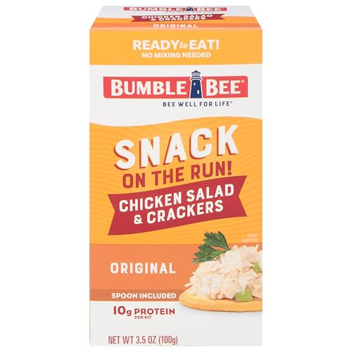 Bumble Bee Snack On The Run! Protein Snack Pack - Original Chicken Salad with Crackers - 10g Protein per Box - Ready to Eat Easy-Open Canned Chicken Salad (Pack of 1) - size: 3.5 Ounce (Pack of 1)