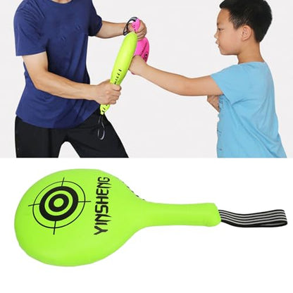 Generic Boxing Target Paddle Kickboxing Striking Target Pad Taekwondo Kick Pad PU EVA Smooth Anti Slip Surface Easy to Carry with and Footwork Feedback for Box - color: Fluorescent Green