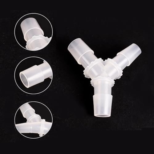 Quickun 11/16" Hose Barb Fitting Equal Barbed Y Shaped 3 Way Plastic Joint Splicer Mender Adapter Union for Air Line Tubing Pipe (Pack of 4) - size: 11/16"