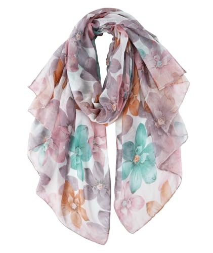 GERINLY Lightweight Scarves Fashion Print Cotton Feel Scarf for Women Shawl - color: Z-colourful