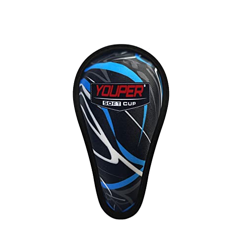 Youper Boys Youth Soft Foam Protective Athletic Cup (Ages 4-6), Kids Sports Cup for Baseball, Football, Lacrosse, MMA - style: Black Blue