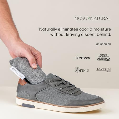 Moso Natural Shoe Deodorizer Inserts (3 Pack) Charcoal Odor Absorber for Shoes, Gym Bag & Boot Deodorizer, Unscented Shoe Odor Elimination, Air Purifying Bags, Lasts 2 Years (6 Bags) - style: 3 Pack (6 Total) Charcoal