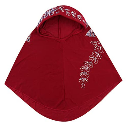 RARITYUS Women Bling Rhinestone Pearl Instant Scarf Muslim Hijab Fashion Shawl Head Wrap Turban Cap with Flower Accent - color: Z Color 3
