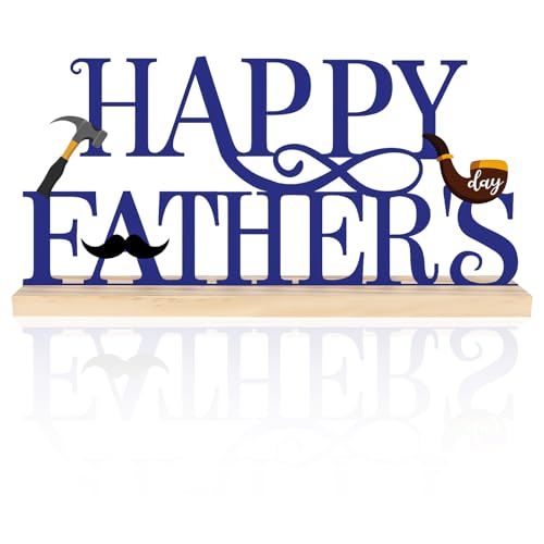 Metal Happy Father's Day Sign Decorations for Home Party Shelf Mantel - style: Father's Day