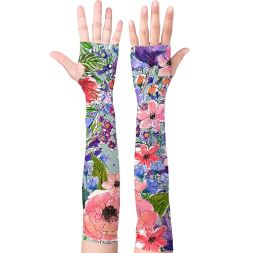 YPHCDO Gardening Sleeves for Women Farm Sun Protection Thorn Proof Cooling Arm Sleeves to Cover Arms for Garden Sports - color: Pink Purple