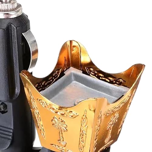 Fenteer Car Electric Incense Burner, Gold Bakhoor Burner with Cigarette Lighter Plug, Middle Eastern Style Air Freshener for Car - color: Gold