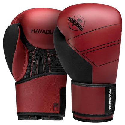 Hayabusa S4 Leather Boxing Gloves for Women & Men - color: Red, size: 10 oz