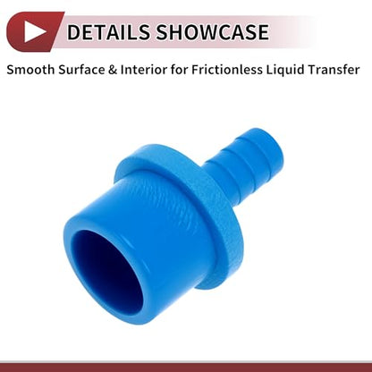 Plastic Hose Barb Fitting 1" x 3/8" Barb OD Straight Through Pipe Connector Blue 5 Pcs - color: Blue, size: 1" x 3/8" OD