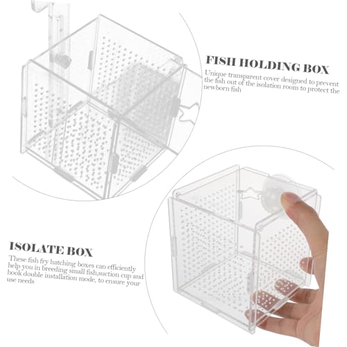 1set Acrylic Fish Breeding Box with Cups Hook Isolation Container for Aquarium Transparent Design for Easy Observation Feeding for Betta Shrimp Care