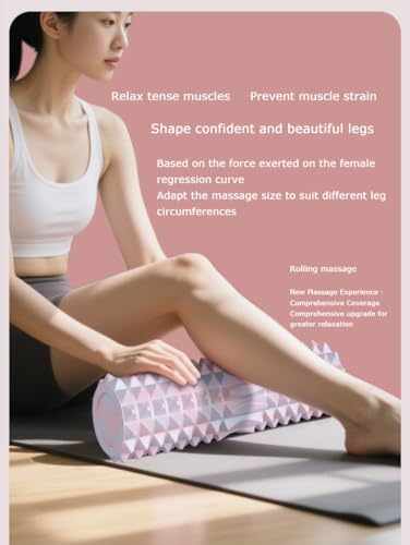 Solid Foam Roller Yoga Stick Roller Dual-Zone Leg Muscle Relaxation Deep Massage Relaxation Pain Relief (Pink (Solid)) - color: Pink (Solid)