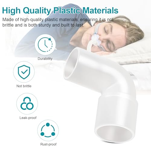 CPAP Elbow Connector, Tubing Elbow Compatible with ResMed AirSense 10, AirCurve 10, and AirStart 10, Resmed 11, 90 Degree Elbow CPAP Hose Adapter Replacement for ResMed 37394, 2 Pack