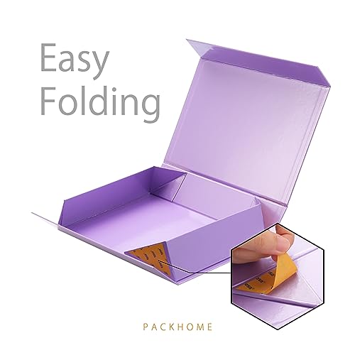 PACKHOME 6 Gift Boxes 11.5x8x2.5 Inches, Sturdy Shirt Boxes with Magnetic Lids for Multiple Occasions (Glossy Purple) - color: 11x7.8x2.3 Inch-Purple-Pack of 6