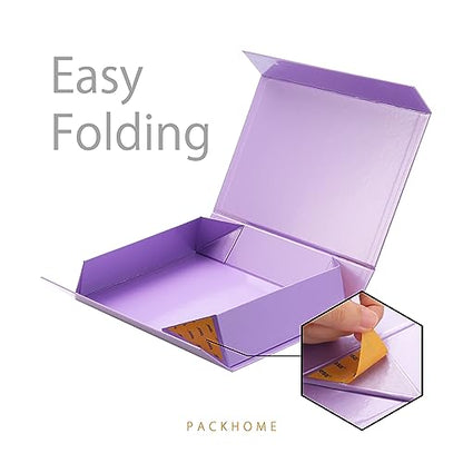 PACKHOME 6 Gift Boxes 11.5x8x2.5 Inches, Sturdy Shirt Boxes with Magnetic Lids for Multiple Occasions (Glossy Purple) - color: 11x7.8x2.3 Inch-Purple-Pack of 6