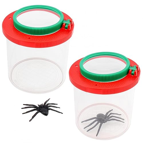 2 Pieces Magnifying Insect Box, Insert Bug Viewer, Bug Magnifier Container, Critter Insect Cage Bug Jar, Bug Catcher Kit for Science Nature Exploration Tool, Bugs View Magnifier Observation