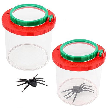 2 Pieces Magnifying Insect Box, Insert Bug Viewer, Bug Magnifier Container, Critter Insect Cage Bug Jar, Bug Catcher Kit for Science Nature Exploration Tool, Bugs View Magnifier Observation