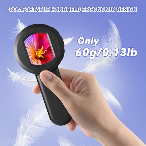 100X Digital Magnifying Glass- Coin Magnifying Glass with 2'' Screen, Portable Handheld Kids Microscope, Jewelers loupe with Light, for Trichome, USB Coin Magnifier for Collector, Mini Scope for Bug
