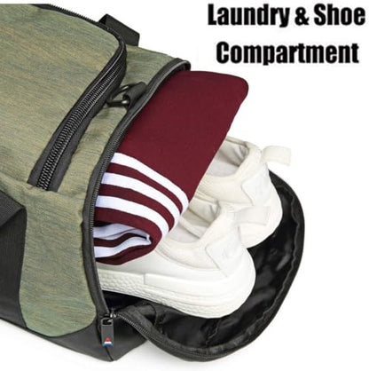 Gym Bag Backpack Waterproof Duffle Bags Travel Weekender Duffel Bag for Men Women Overnight Bag with Shoes Compartment Green - color: Green-A, size: Medium 45L