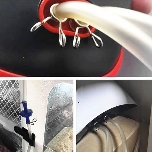 40 PCS Double Wire Air Tubing Clips,Oxygen Pump Tube Retaining Clip Aquarium Hose Clamp,5mm/0.2inch ID Fit 6-6.5mm/0.23-0.25inch OD Hose Fuel Silicone Tube (20PCS Silver,20PCS Gold)